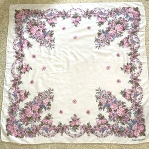 Franco Laurenti Scarf Signed Italy Vintage Polyester Floral
